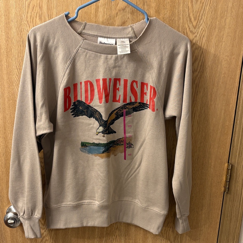 Budweiser Tan Sweatshirt with Eagle Design